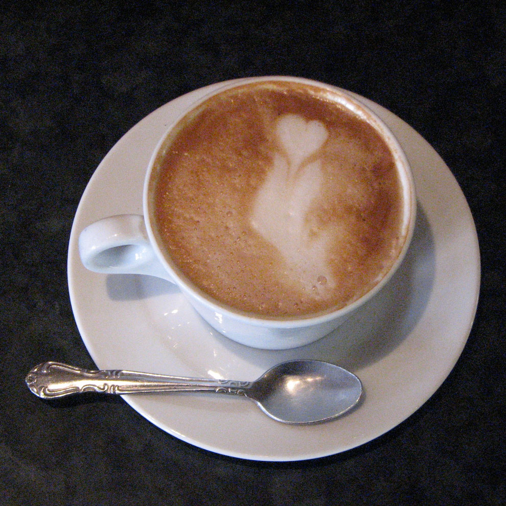 farouq's latte, at café rustica, 356 beacon, somerville massachusetts