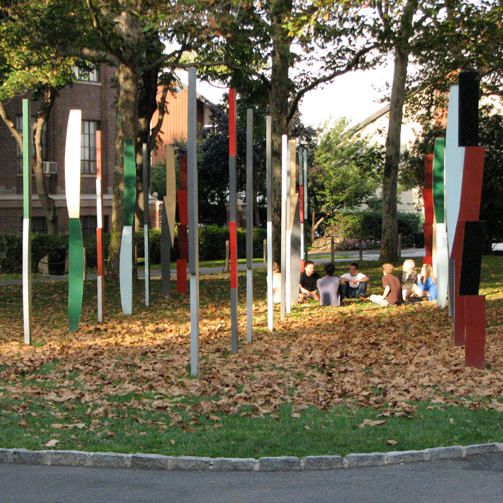 hank de ricco's rows of columns sculpture at pratt, autumn 2008