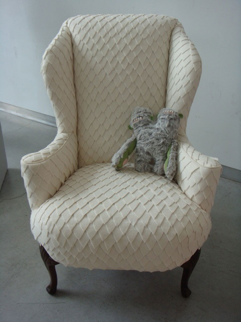 josh's monster skin chair in the design center gallery, spring 2008
