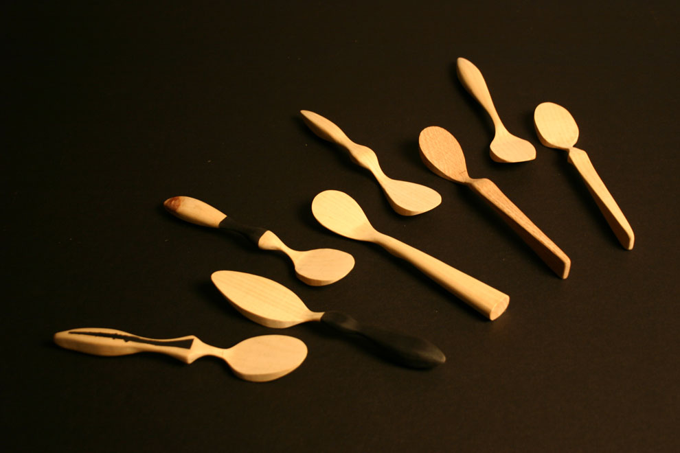 rei sohji's flatware sketches for spoon shapes & sizes